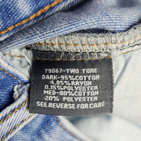 Cali 1850 Jeans Womens Size 3/26 High Rise Dark Two Toned Blue Denim Pants - Picture 6 of 9